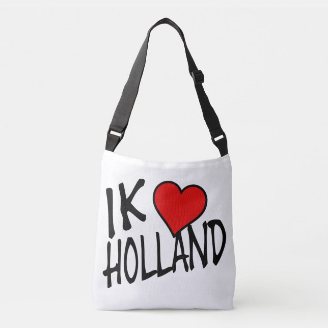 Ik Heart Holland bk on wt cbbcnt Crossbody Bag (Front)