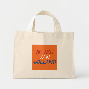 Ik Hou Van Holland overlay on orange ttcnt Mini Tote Bag