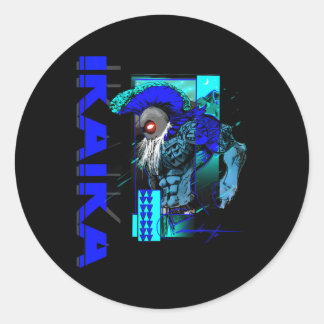 Ikaika Warrior By Micahmoto Blue Edition Classic Round Sticker