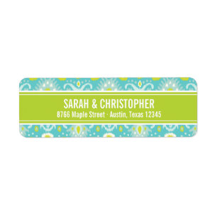 Ikat Abstrait turquoise et verte