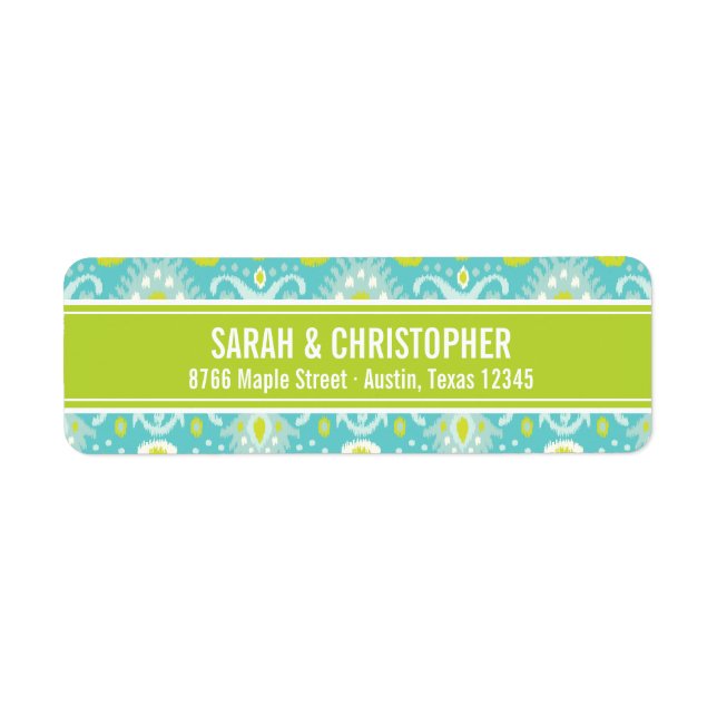 Ikat Abstrait turquoise et verte (Devant)