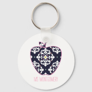 Ikat Apple Teacher Keychain