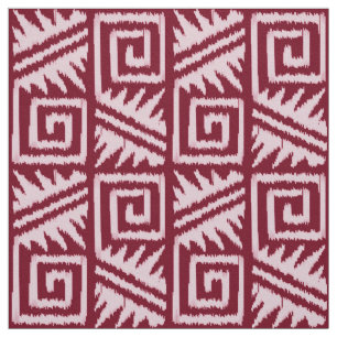 Ikat Aztec - Burgundy and Pink Fabric