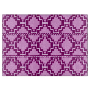 Ikat Aztec Pattern - Amethyst Purple and Violet Cutting Board