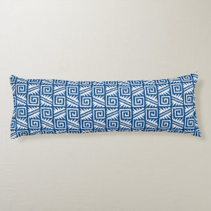 Ikat Aztec Pattern - Cobalt Blue and White Body Pillow