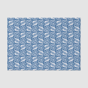 Ikat Aztec Pattern - Cobalt Blue and White Tissue Paper