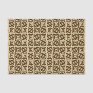Ikat Aztec Pattern - Dark Brown and Tan Tissue Paper