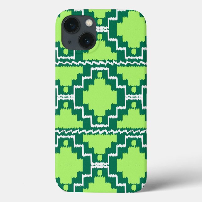 Ikat Aztec Pattern - Forest and Lime Green Case-Mate iPhone Case (Back)