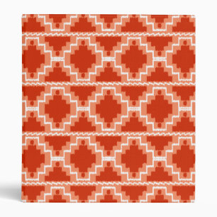 Ikat Aztec Pattern - Rust, Orange and white Binder