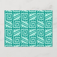 Ikat Aztec Pattern - Turquoise and Aqua