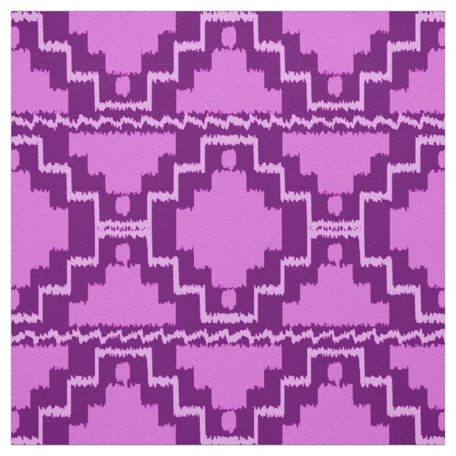 Ikat Aztec Tribal - Amethyst Purple and Violet Fabric (Swatch)