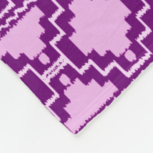 Ikat Aztec Tribal - Amethyst Purple and Violet Fleece Blanket