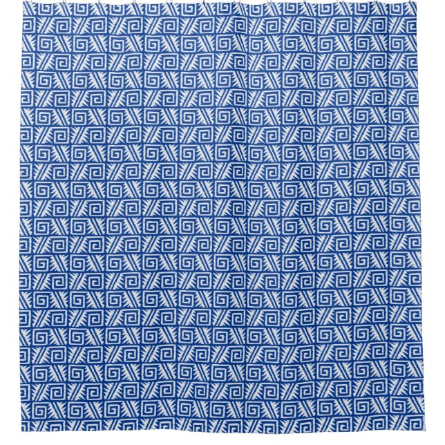 Ikat Aztec Tribal - Cobalt Blue and White (Front)