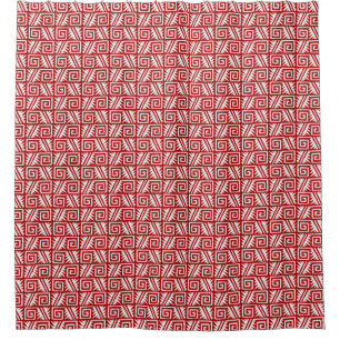 Ikat Aztec Tribal - Dark Chinese Red and White