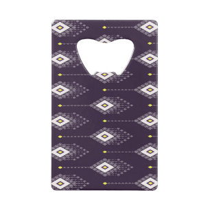 Ikat Chandelier Pattern: Vintage Textile Design Credit Card Bottle Opener