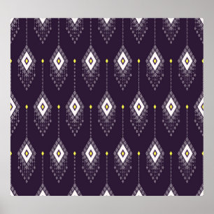 Ikat Chandelier Pattern: Vintage Textile Design Poster