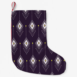 Ikat Chandelier Pattern: Vintage Textile Design Small Christmas Stocking