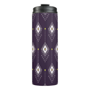 Ikat Chandelier Pattern: Vintage Textile Design Thermal Tumbler