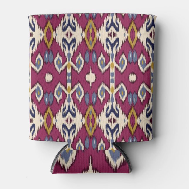 Ikat Chevron: Ethnic Elegance Can Cooler (Front)