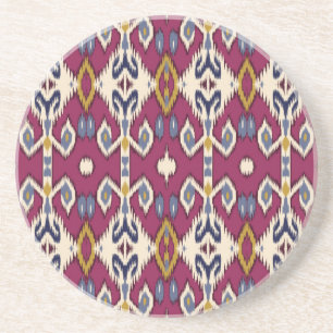 Ikat Chevron: Ethnic Elegance Coaster