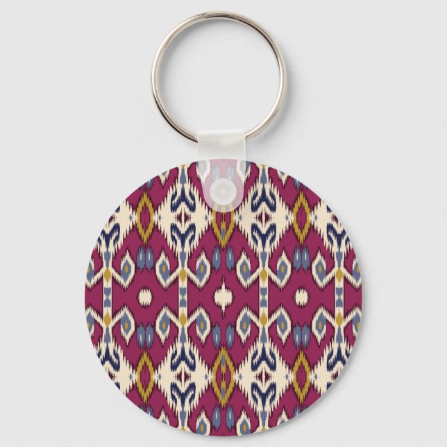 Ikat Chevron: Ethnic Elegance Keychain (Front)
