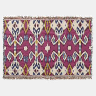 Ikat Chevron: Ethnic Elegance Throw Blanket