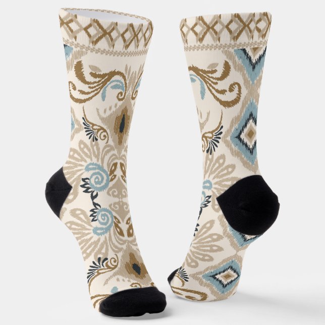 Ikat Chevron Paisley  Socks (Angled)
