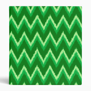 Ikat Chevron Stripes - Pine and Lime Green Binder
