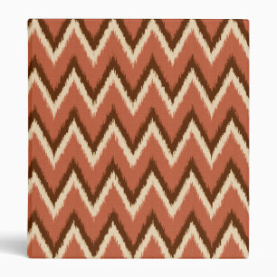 Ikat Chevron Stripes - Rust, Brown and Beige Binder