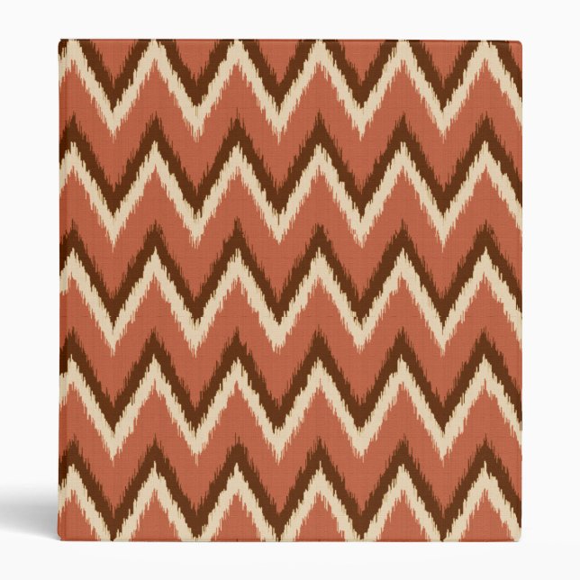 Ikat Chevron Stripes - Rust, Brown and Beige Binder (Front)