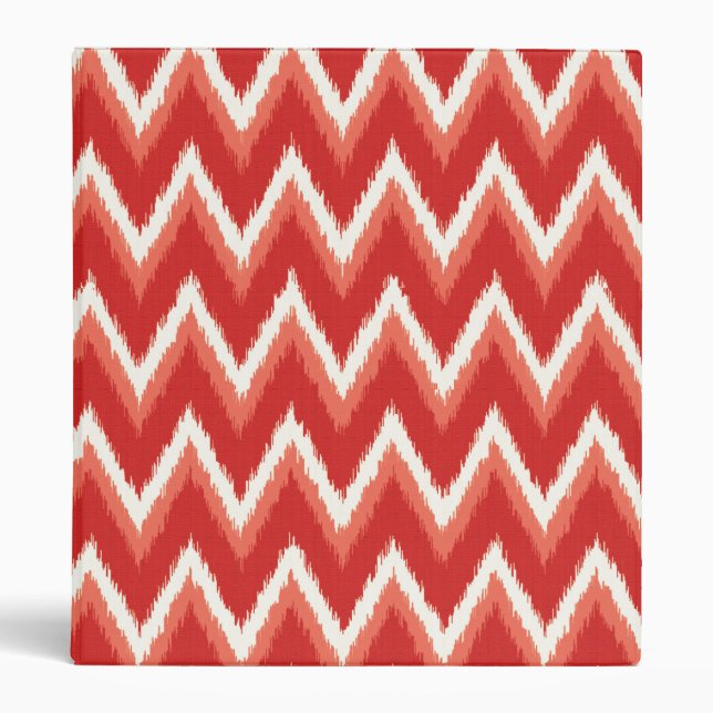 Ikat Chevron Stripes - Rust Orange and White Binder (Front)