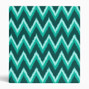 Ikat Chevron Stripes - Turquoise, Teal and Aqua Binder