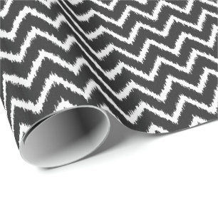 Ikat Chevrons - Black and white Wrapping Paper