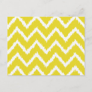Ikat Chevrons - Mustard yellow and white Postcard