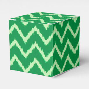 Ikat Chevrons - Pine and light green Favor Box