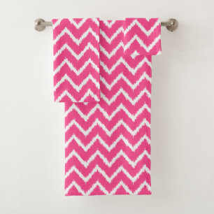 Ikat Chevrons - Profond fuchsia rose et blanc