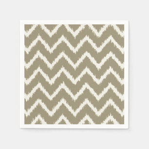 Ikat Chevrons - Taupe tan and beige Napkin