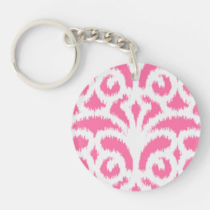 Ikat damask motif - Fluorescent rose