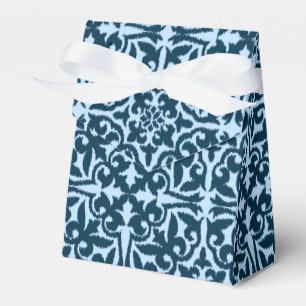 Ikat damask pattern - Dark Indigo and Light Blue Favor Box