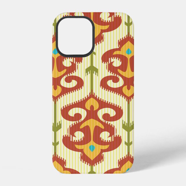 Ikat damask pattern iPhone case (Back)