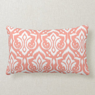 Ikat Damask - Peach Lumbar Pillow