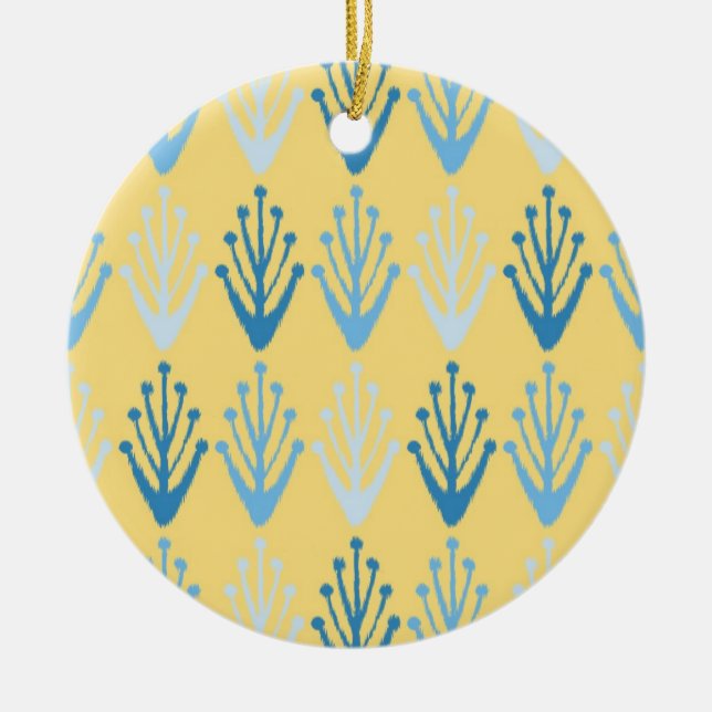 Ikat Design #8 @ Emporio Moffa Ceramic Ornament (Front)