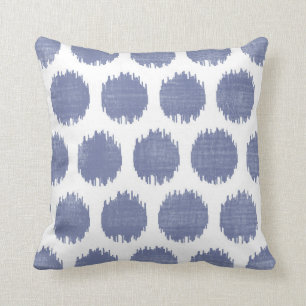Ikat Dots, Indigo Throw Pillow