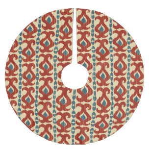 Ikat Elegance: Seamless Pattern Design. Brushed Polyester Tree Skirt