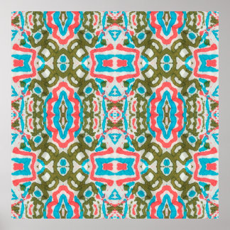 Ikat Ethnic Abstract Pattern. Shaman Pattern. Peni Poster