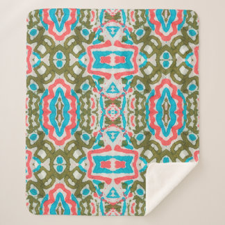 Ikat Ethnic Abstract Pattern. Shaman Pattern. Peni Sherpa Blanket