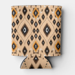 Ikat Ethnic Geometric Folklore Pattern Can Cooler
