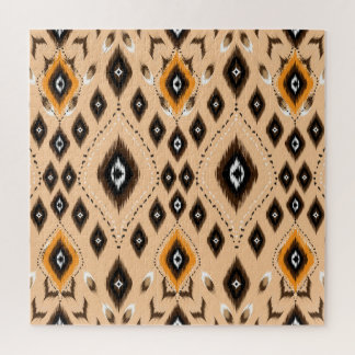 Ikat Ethnic Geometric Folklore Pattern Jigsaw Puzzle