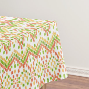 Ikat Ethnic Pattern on White to Customize Tablecloth