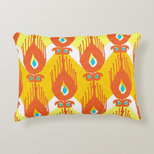 Ikat fabric pattern accent pillow